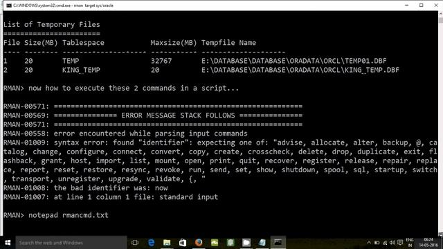 HOW TO EXECUTE RMAN COMMANDS SCRIPT FROM OS LEVEL смотреть онлайн