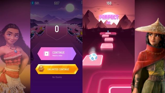 Moana How Far I'll Go Vs Raya And The Last Dragon Lead The Way - Tiles Hop EDM Rush смотреть онлайн