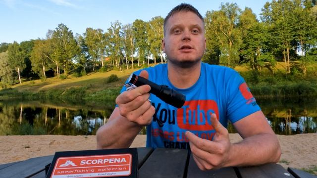 Подводный фонарь Scorpena-R Обзор фонаря.Экиперовка для подводной охоты смотреть онлайн