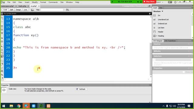 EE 201804B 03F 9 11 16 3 20 Namespace in php смотреть онлайн