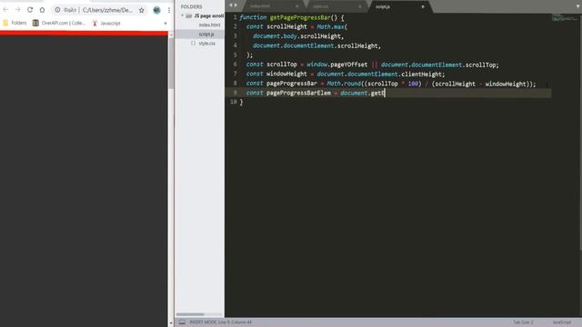 JS page scroll progress bar | прогресс бар прокрутки страницы смотреть онлайн