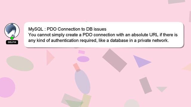 MySQL : PDO Connection to DB issues смотреть онлайн