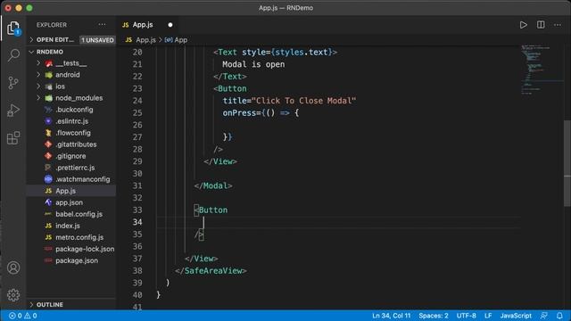 React Native: Modal (hide/show, custom view) смотреть онлайн