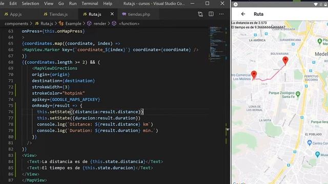 17 - React Native - Google Maps - Tiempo y Distancia смотреть онлайн