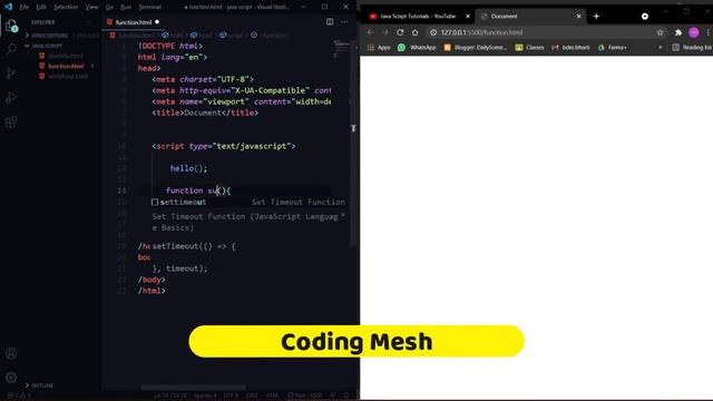 Java Script: How To Create Function Using Java Script | JAVA SCRIPT Tutorial #8 | Coding Mesh смотреть онлайн