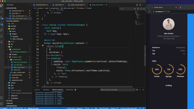 Responsive and Animated Portfolio Website & App - Episode 1 - Flutter UI - Speed Code смотреть онлайн