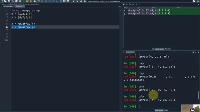 Creating arrays and matrix in python using Numpy module смотреть онлайн