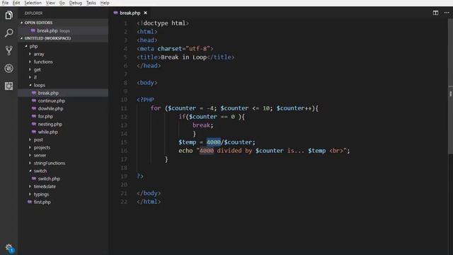 24 How to use break keyword for Break Loop in PHP - PHP & MySQL Tutorial in Urdu (Basic to Advance) смотреть онлайн