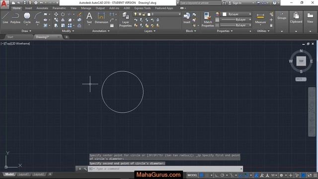 How to Make Circle Using Two Points in AutoCAD- Two Points Circle Autocad Tutorial смотреть онлайн