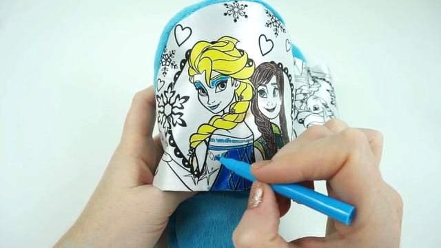 Раскрашиваем тапочки с Анной и Эльзой/Slippers coloring with Anna and Elsa Video for kids-Spongik t смотреть онлайн