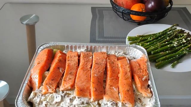 Рыба с картошкой грибами спаржей на сливках (просто и быстро) смотреть онлайн