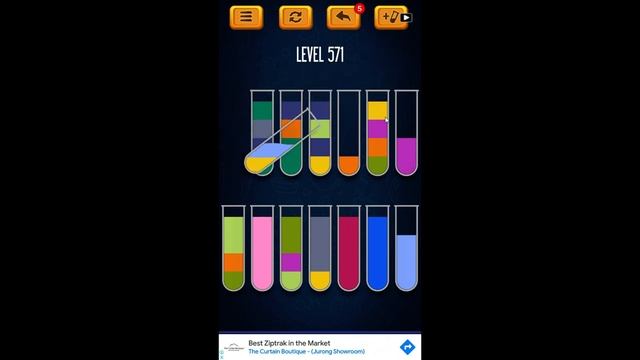 Water Sort Puzzle - Color Liquid Sorting Game Level 571 Solution смотреть онлайн