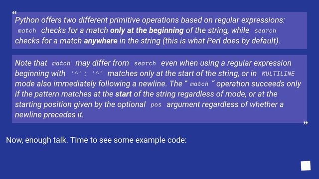 What is the difference between re.search and re.match? смотреть онлайн