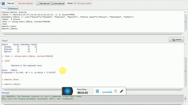 Chi square Test using R Commander смотреть онлайн