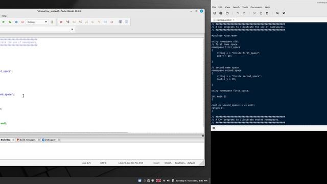 Creating a New Project in Code::Blocks and More About Namespaces. смотреть онлайн