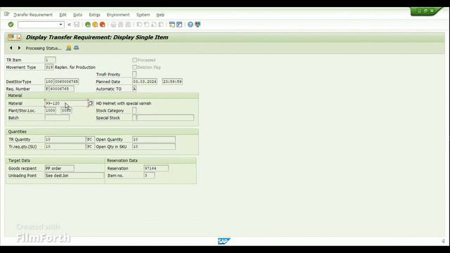 SAP DEMO | Integrate PP With WM Module In SAP | #sapwithik
