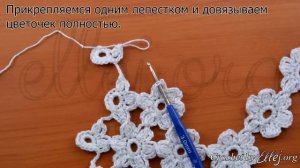 ♦ Цветочная кокетка крючком • Безотрывное вязание • ellej