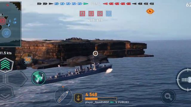 World of Warships Legends mobile -100k dmg 4 kill - destroyer Tier V Fubuki смотреть онлайн