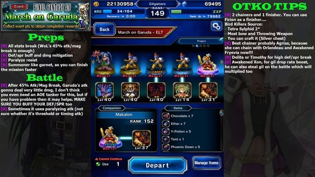 FF BE March on Garuda ELT(All missions guide and OTKO Tips) and Items Review (#385) смотреть онлайн
