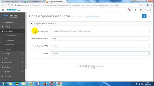 Opencart Google Spreadsheet Form Extension смотреть онлайн
