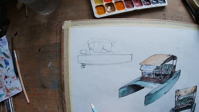 Рисунок новой лодки | Drawing of a new boat смотреть онлайн
