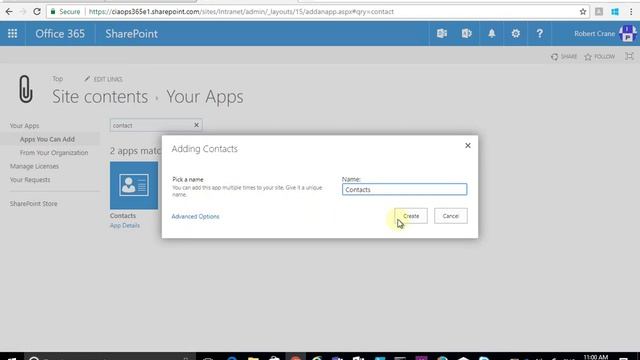 Adding a contact list to a SharePoint Online Team Site смотреть онлайн