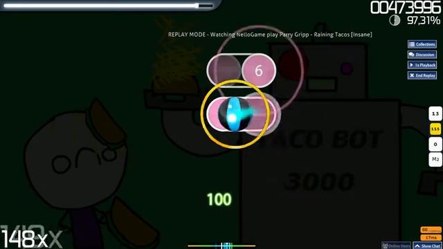 osu! | Parry Gripp - Raining Tacos [Insane] смотреть онлайн