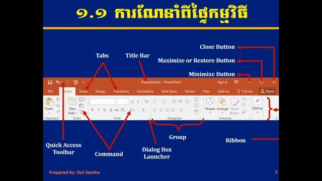 Part 1: ការសិក្សាអំពីផ្ទៃនៃកម្មវិធី Microsoft PowerPoint смотреть онлайн
