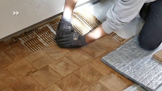 Деревянная Мозаика из Дуба End grain wood blocks in oak смотреть онлайн