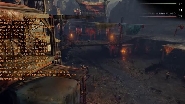 Middle Earth Shadow of Mordor Xeon E5-2670 V2 10 Core@2866Mhz Turbo 3286Mhz GTX 970 g1 gaming смотреть онлайн