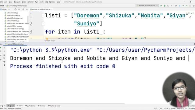 BASICS OF PYTHON EP:30 Join function | python tutorial in hindi | python for beginners | python смотреть онлайн
