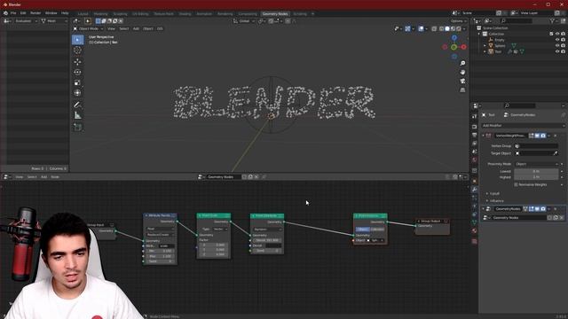 ANIMATION de texte avec les Geometry Nodes sur BLENDER #2 смотреть онлайн