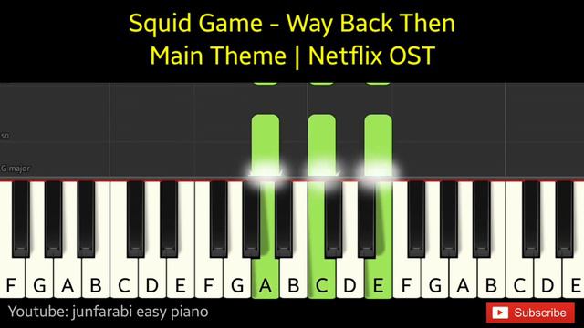 Squid Game - Way Back Then - tutorial piano easy two hands смотреть онлайн