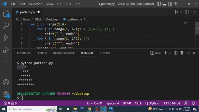 Diamond Pattern Program in Python | Star Pattern Program | Absolute For Beginners | Hindi | 2023 смотреть онлайн