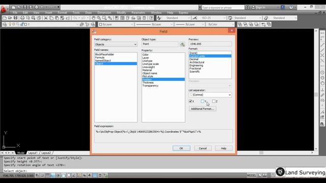 How to Display Coordinates By field Command in Auto CAD смотреть онлайн