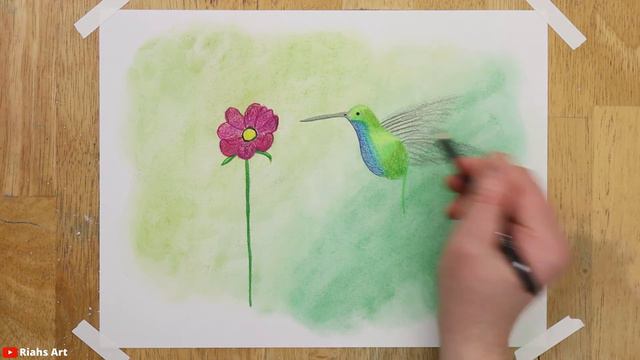 Drawing with Soft Pastels & Colored Pencils / Flower & Hummingbird смотреть онлайн