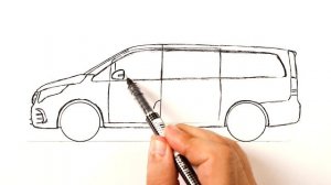 Как нарисовать машину Мерседес Бенц Вито
