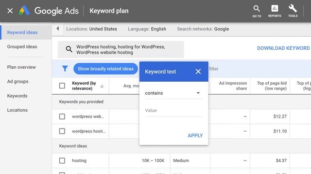 Using The Google Keyword Planner To Create Content
