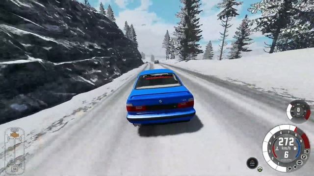 Опасные ШАШКИ по зимней дороге на старой БМВ! РП - Ситуация в BeamNG.Drive! смотреть онлайн