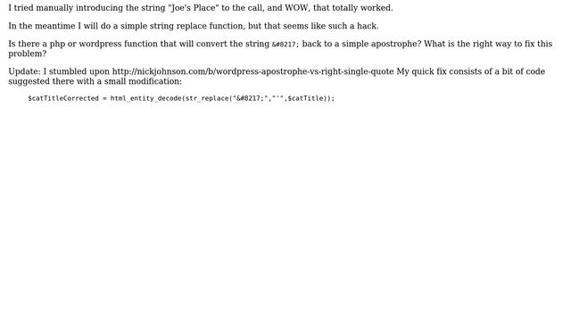 Wordpress: Codex Function Problems When There is an Apostrophe in the Category Name (2 Solutions!!) смотреть онлайн