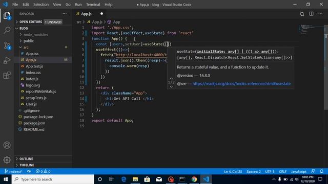 React tutorial for beginners #51 fetch API | GET method смотреть онлайн