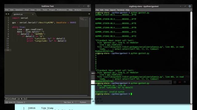 Get position from GPS using Python смотреть онлайн