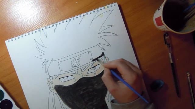 Рисую KAKASHI HATAKE из Наруто смотреть онлайн