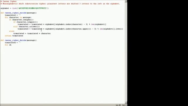 Caesar Cipher in Python 2.7 смотреть онлайн