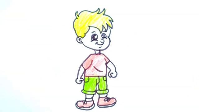 Boy Vector Cartoon Bw Stock Illustration Drawing and coloring for children смотреть онлайн