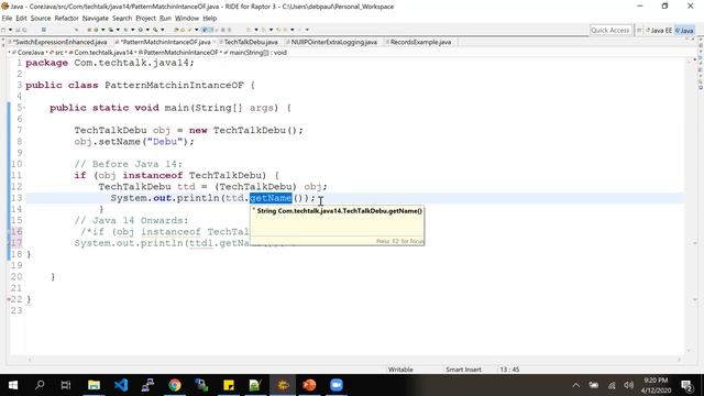 Java 14 Feature - Pattern Matching for instanceof ( first preview ) | Part - 3 смотреть онлайн