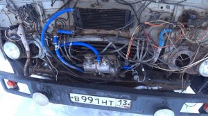 УСТАНОВИЛ ПРЕДПУСКОВОЙ  ЖИДКОСТНЫЙ  ПОДОГРЕВАТЕЛЬ  ДВИГАТЕЛЯ  НА КАМАЗ