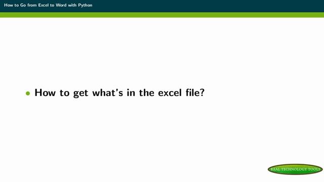 How to Go From Excel to Word with Python смотреть онлайн