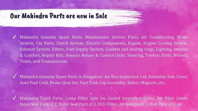Mahindra Authorized Spare Parts Dealer & Mahindra Spare Parts Online – Shiftautomobiles.com