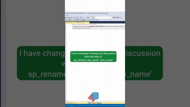 Simple ? #sql #rename #dataengineering #datascience #storedprocedure #sqlserver #data смотреть онлайн